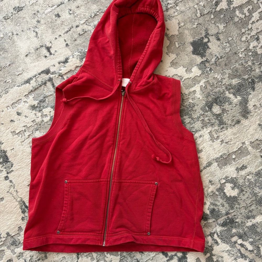Liz Claiborne Red Sleeveless Zip Hoodie